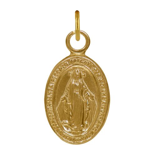 Pendentif Plaqué Petite Médaille Ovale Vierge Miraculeuse - LES POULETTES BIJOUX - Modalova