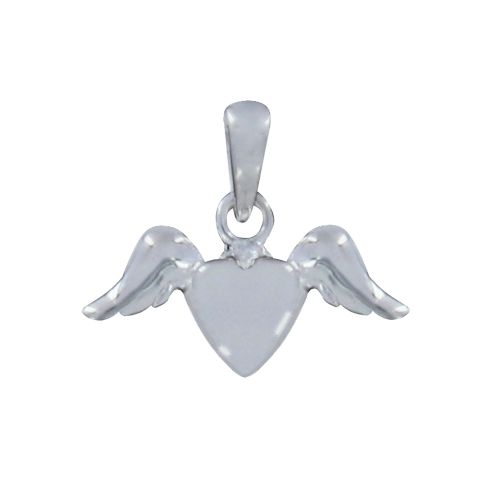 Pendentif 925 Coeur et Ailes d'Ange - Petit Modèle - LES POULETTES BIJOUX - Modalova
