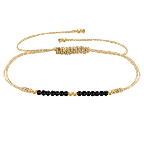 Bracelet Lien Lurex Doré Perles de Spinelle Facettées Perles - LES POULETTES BIJOUX - Modalova