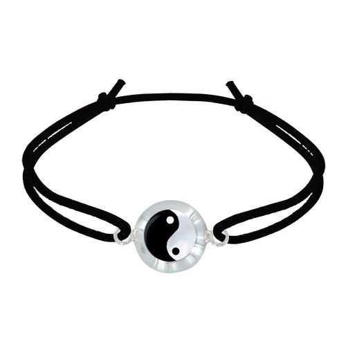 Bracelet Lien Elastique Médaille de Nacre Yin et Yang - LES POULETTES BIJOUX - Modalova