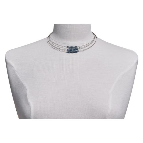 Collier Multi-fils Argent 925 et Perles Cristal et Ble - LES POULETTES BIJOUX - Modalova