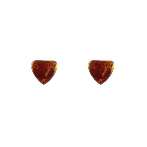 Boucles d'Oreilles Clous Argent 925 Petit Coeur d'Ambre - LES POULETTES BIJOUX - Modalova