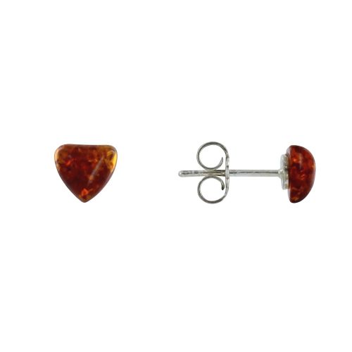 Boucles d'Oreilles Clous Argent 925 Petit Coeur d'Ambre - LES POULETTES BIJOUX - Modalova