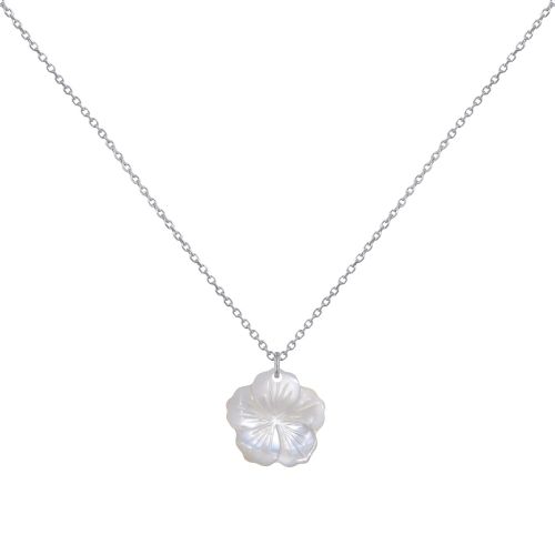 Collier Argent 925 Fleur de Nacre Ivoire - LES POULETTES BIJOUX - Modalova