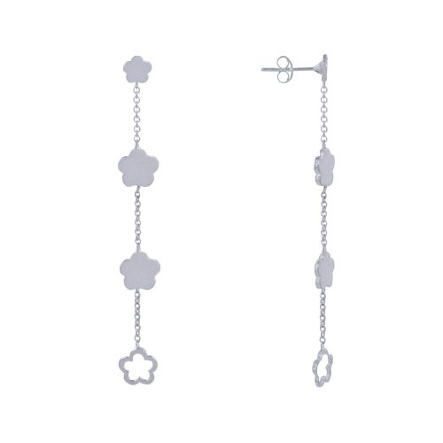 Boucles d'Oreilles 925 Chainette 3 Petites Fleurs - LES POULETTES BIJOUX - Modalova