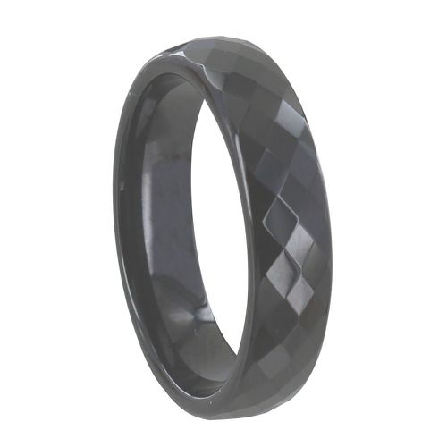 Bague Anneau Large d'Hématite Facettée - 6mm Taille 66 - LES POULETTES BIJOUX - Modalova