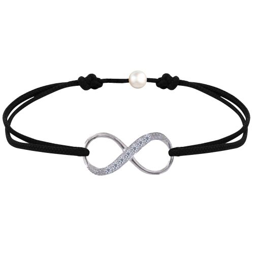Bracelet Lien Argent 925 Infini et Strass - LES POULETTES BIJOUX - Modalova