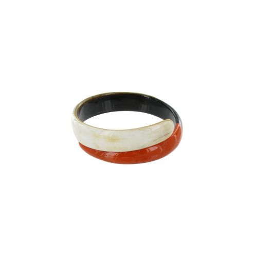 V Bracelet en Corne Couleur Ivoire et Résine - LES POULETTES BIJOUX - Modalova