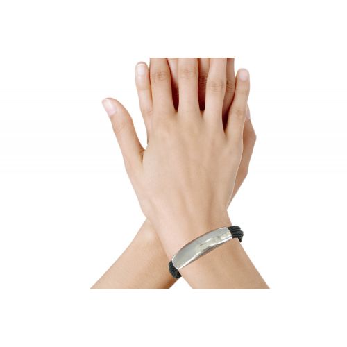 Bracelet Argent Demi-Jonc sur Fils de Coton - LES POULETTES BIJOUX - Modalova