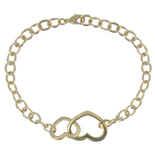 Bracelet Plaqué Double Coeurs - LES POULETTES BIJOUX - Modalova