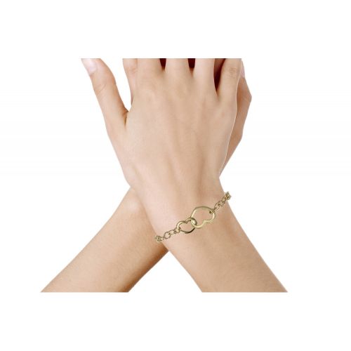 Bracelet Plaqué Double Coeurs - LES POULETTES BIJOUX - Modalova