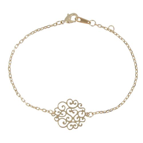Bracelet Rosace Fleurie Plaqué - LES POULETTES BIJOUX - Modalova