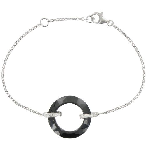 Bracelet Argent Cercle de Céramique Facetté - LES POULETTES BIJOUX - Modalova