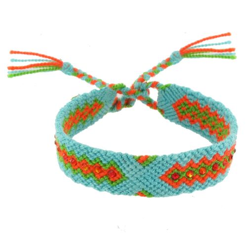 Bracelet Tissé Lena et Strass et Orange - LES POULETTES BIJOUX - Modalova
