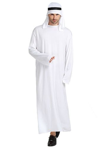 Robe Blanche Costume Arabe Masculin Avec Bandeau Costume Asiatique Dguisements Halloween - Milanoo FR - Modalova