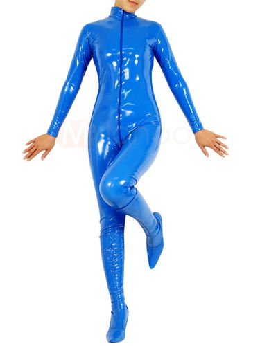 Toussaint Cosplay Costume bleu fonc de zentai de PVC sans gants - Milanoo FR - Modalova
