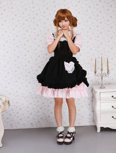 Costume de lolita en coton de manches courtes Dguisements Halloween - Milanoo - Modalova