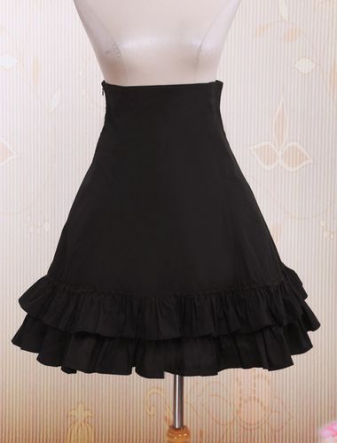 Toussaint Cosplay Lolita jupe courte noire taille haute volants en couches Dguisements Halloween - Milanoo FR - Modalova