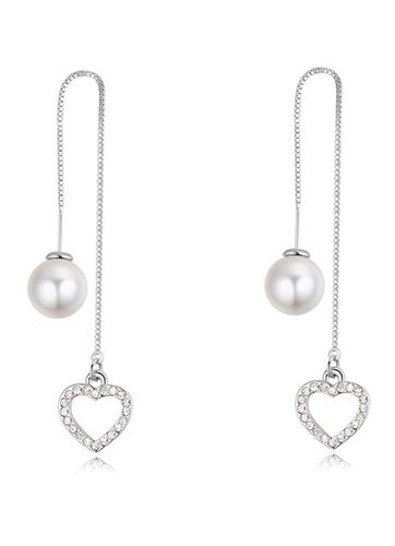 Boucles d'oreilles Cerceau de mariage en perle blanc perle rond - Milanoo - Modalova