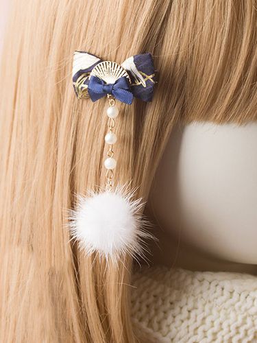 Kimono Lolita pingle cheveux Pom Pom Perle ventail Fan Bleu Lolita Accessoire Cheveux Dguisements Halloween - Milanoo - Modalova