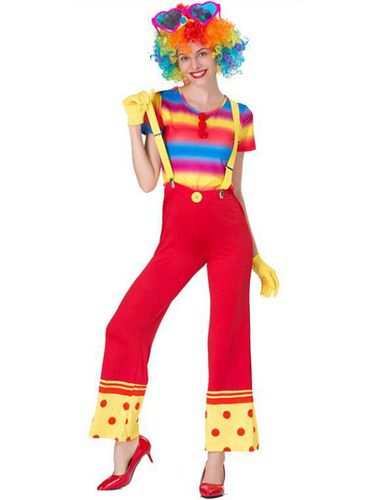 Carnaval Cirque Costume Rouge Clown Cosplay s Pantalons Gants Ensemble Clown Vacances Dguisements Halloween - Milanoo FR - Modalova