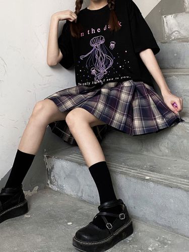 Lolita Corset Jewel Neck Manches Courtes T-shirt Polyester Noir - Milanoo - Modalova
