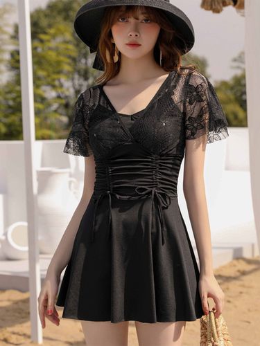 Sweet Lolita Outfits Combinaison manches courtes en dentelle noire - Milanoo - Modalova