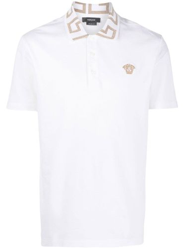 Versace Cotton Polo Shirt With Logo - Versace - Modalova