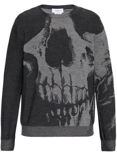 Skull Print Sweater - Alexander McQueen - Modalova