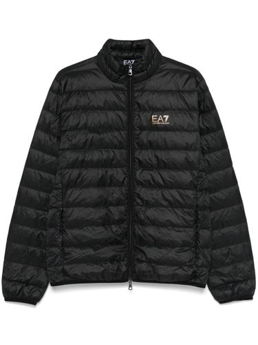 Logo Short Down Jacket - EA7 EMPORIO ARMANI - Modalova