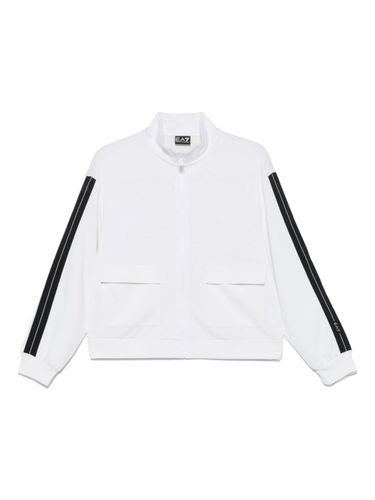 Logo Zipped Sweatshirt - EA7 EMPORIO ARMANI - Modalova