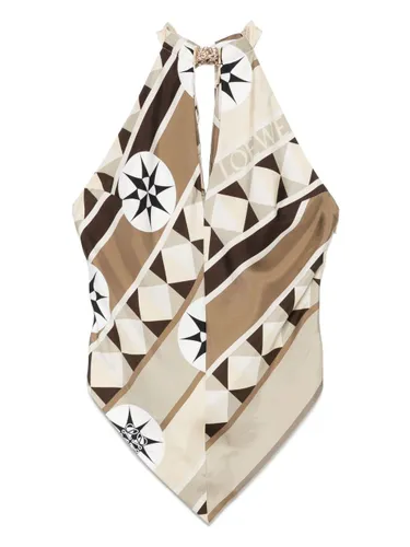 Printed Silk Top - LOEWE PAULA'S IBIZA - Modalova