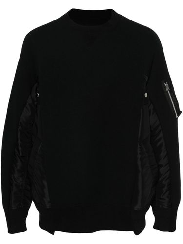 Cotton And Nylon Crewneck Sweater - Sacai - Modalova