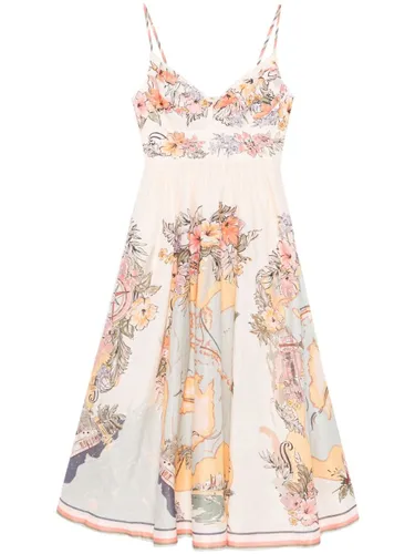 Zimmermann Tallow Linen Midi Dress - Zimmermann - Modalova