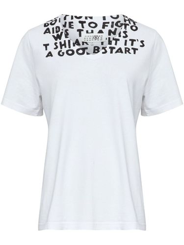 Printed Cotton T-Shirt - MM6 Maison Margiela - Modalova