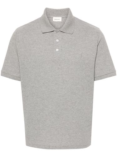 Logo Cotton Polo Shirt - Saint Laurent - Modalova