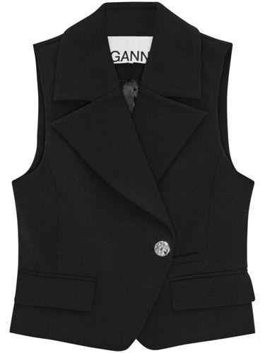 GANNI Crepe Double-Breasted Vest - GANNI - Modalova