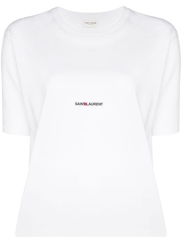 Saint Laurent Logo Cotton T-Shirt - Saint Laurent - Modalova