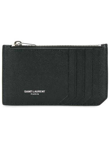 Leather Credit Card Case - Saint Laurent - Modalova