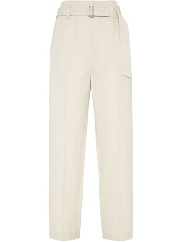 Canvas Trousers With Shiny Details - Brunello Cucinelli - Modalova