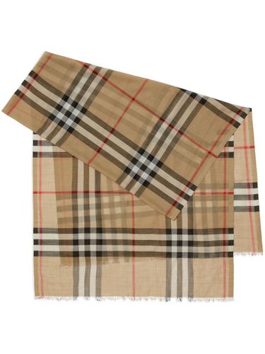 Giant Check Wool And Silk Scarf - Burberry - Modalova