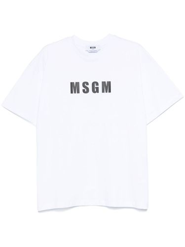 MSGM Cotton T-Shirt With Logo - MSGM - Modalova