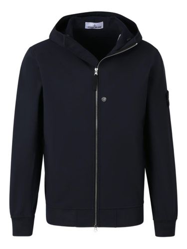 Logo Cotton Zipped Hoodie - Stone Island - Modalova