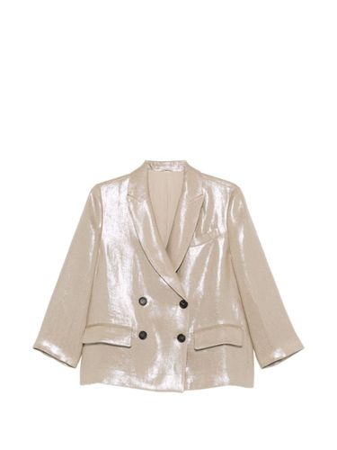 Linen Double-Breasted Jacket - Brunello Cucinelli - Modalova