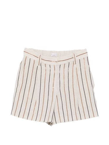 Striped Linen Shorts - Brunello Cucinelli - Modalova