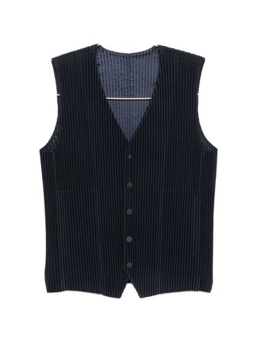 Pleated V-Necked Vest - HOMME PLISSE' ISSEY MIYAKE - Modalova