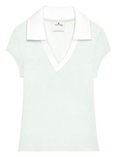 COURRÈGES Logo Cropped Polo Shirt - COURRÈGES - Modalova