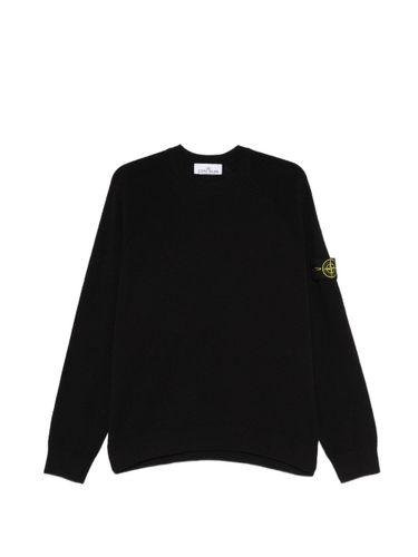 Logo Cotton Crewneck Sweater - Stone Island - Modalova