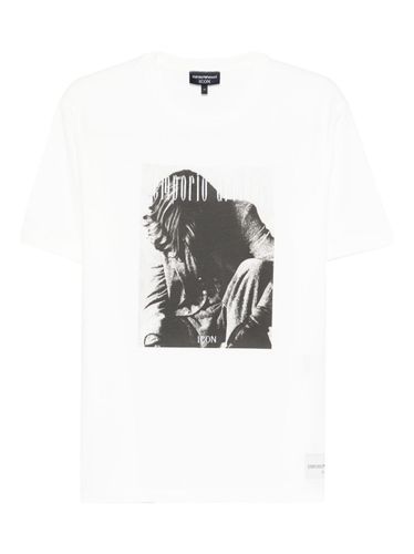 Printed Cotton T-Shirt - Emporio Armani - Modalova