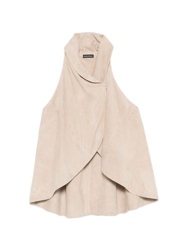Leather High-Neck Top - Emporio Armani - Modalova